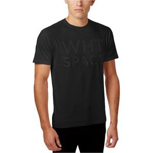 WHT SPACE Mens Solid Short Sleeve Graphic T-Shirt, Black, NWT